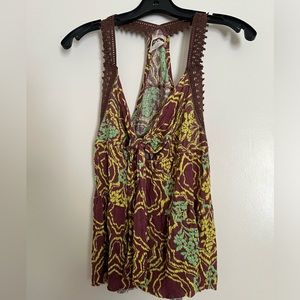 Free People Tie front Tank Top Size Large